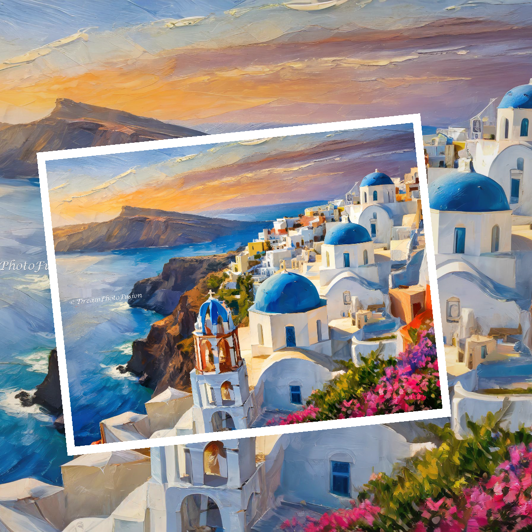 Santorini Love: Sunset Whispers