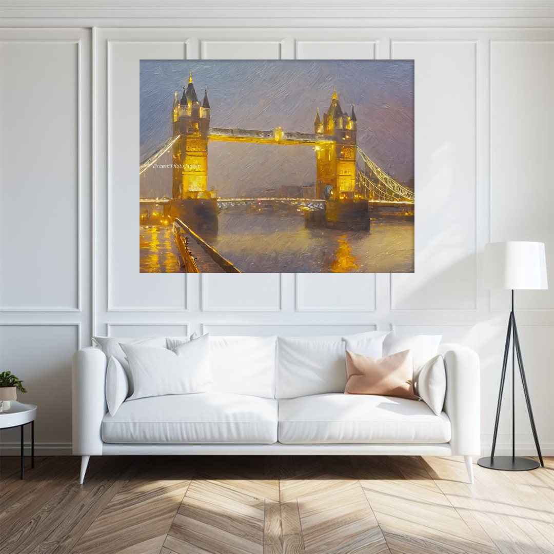 Twilight Elegance: Tower Bridge's Dreamy Canvas